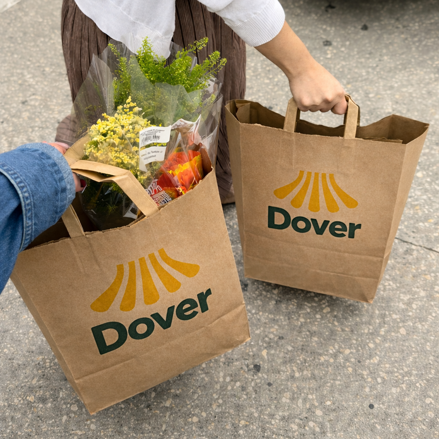 Premium flat handle paper bags with custom print