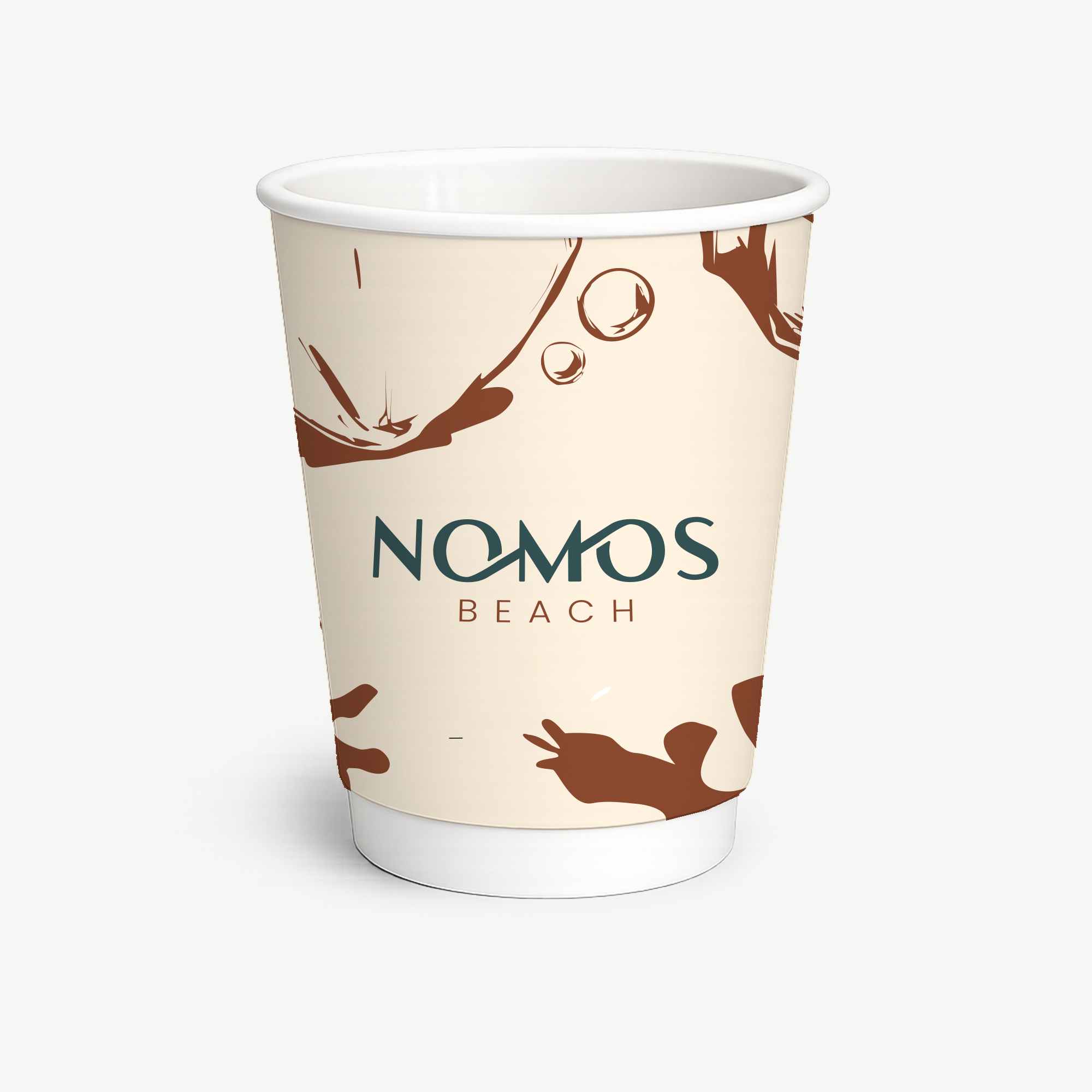 Double wall paper cups with all-over unlimited color print