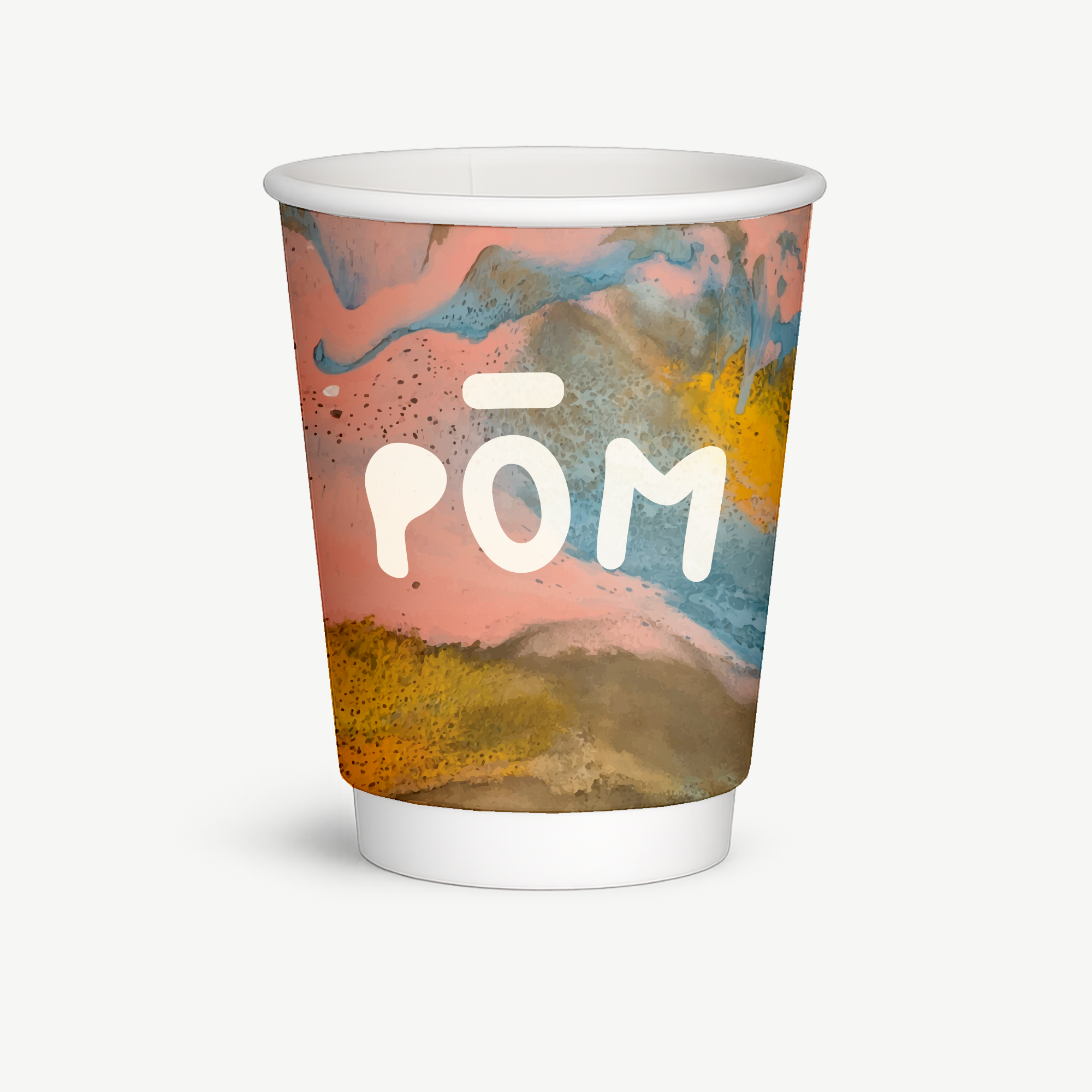 Double wall paper cups with all-over unlimited color print