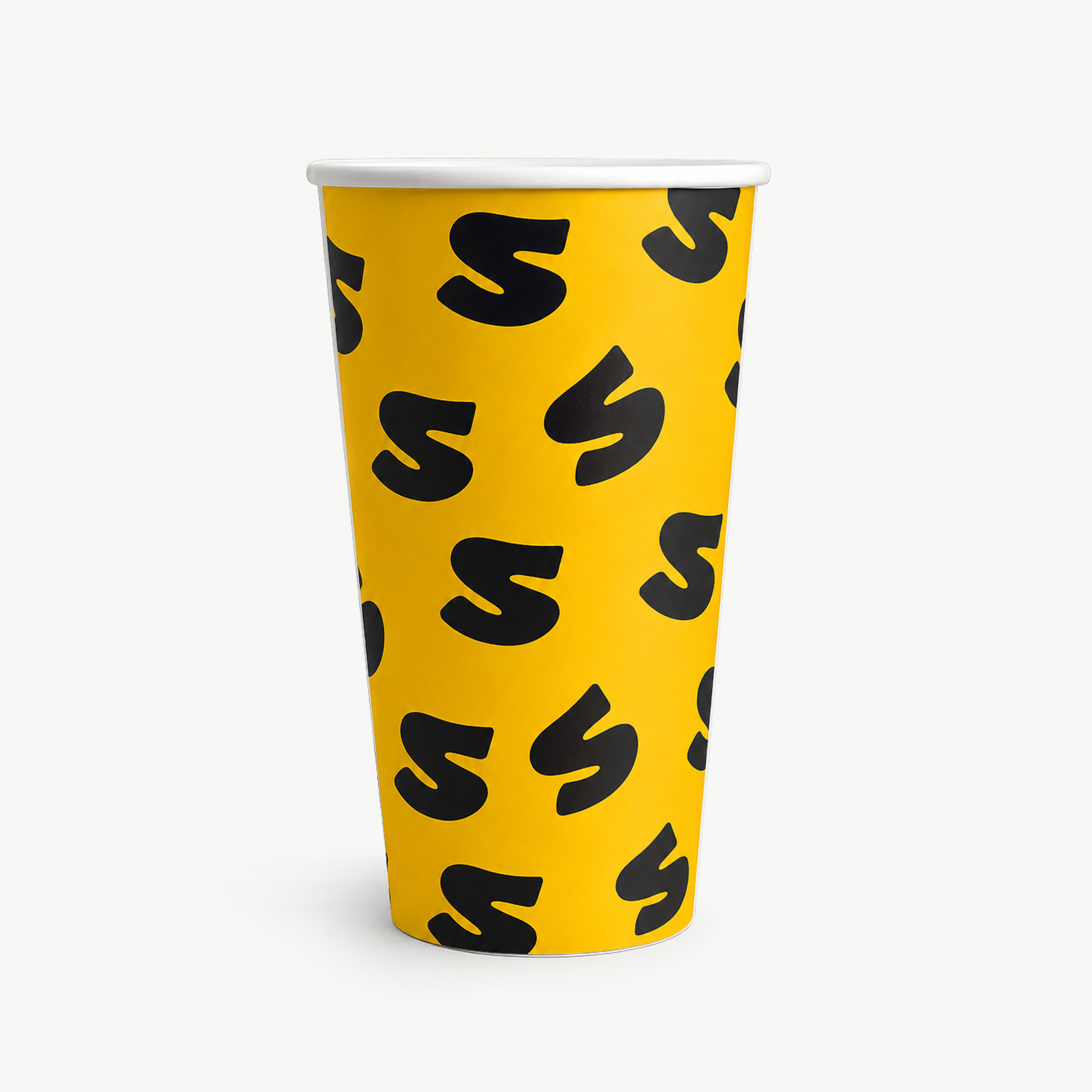 Single wall paper cups with all-over unlimited color print